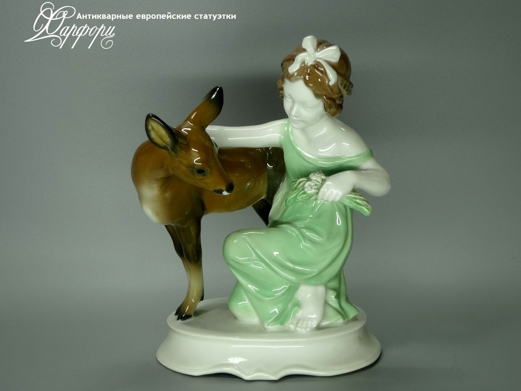 Купить фарфоровые статуэтки Rosenthal, Девочка с олененком, Германия